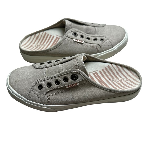 Taos Women’s 9.5 Tan Oat Washed Canvas EZ-Soul Slip On Mule Sneaker - Picture 4 of 11